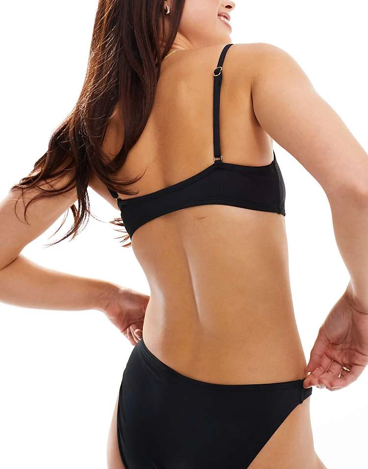 Cotton:On Cotton On Straight Neck Crop Bikini Top Black For Women - Image 4