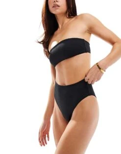 Cotton:On Cotton On High Waisted Cheeky Bikini Bottoms Black For Women