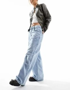 Cotton:On Cotton On Super Baggy Wide Leg Jeans In Palm Blue For Women