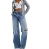 Cotton:On Cotton On Low Rise Straight Leg Jeans In Storm Blue Denim For Women
