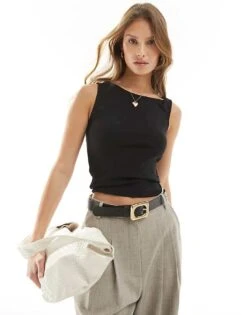 Cotton:On Cotton On Twist Off Shoulder Crop Top In Black For Women