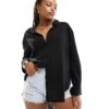 Cotton:On Cotton On Relaxed Oversized Shirt In Black Linen For Women