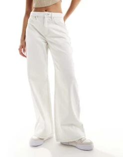 Cotton:On Cotton On Original Classic Wide Leg Jeans In White Denim For Women Vintage White