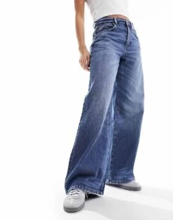 Cotton:On Cotton On Relaxed Wide Leg Jean In Dark Blue For Women Bottle Blue