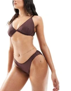 Cotton:On Cotton On Full Bikini Bottom In Brown Shimmer For Women Willow Brown Shimmer