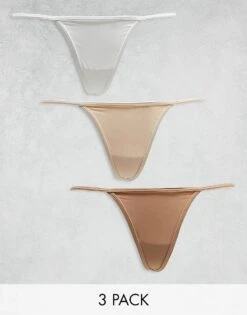 Cotton:On Cotton On Invisible Tanga G String 3 Pack For Women Frappe Maple Cream