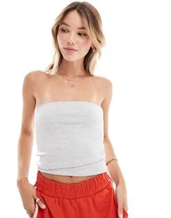 Cotton:On Cotton On Billi Tube Top In Grey For Women Grey Marle
