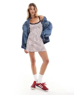 Cotton:On Cotton On Rib Contrast Cami Mini Dress In Nautical Stripe For Women Stripe Nautical