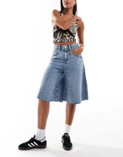 Cotton:On Cotton On Wide Leg Denim Jorts In Coast Blue For Women