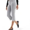 Cotton:On Cotton On Fold Over Bella Capri Pants In Grey Marl For Women Grey Marle