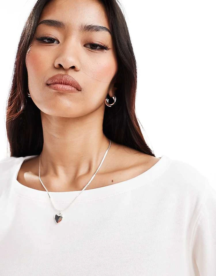 Cotton:On Cotton On Long Sleeve Boat Neck Crop Top In Porcelain For Women - Image 3