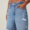 Cotton:On Relaxed Denim Short In Blue Haze Rip For Women