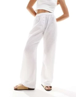Cotton:On Cotton On Boxer Style Textured Pyjama Bottoms For Women Textured White Bows