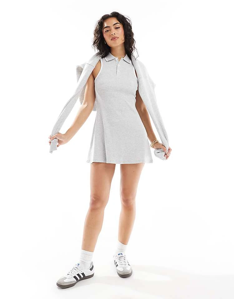 Cotton:On Cotton On Sporty Polo Mini Dress In Light Grey Marle For Women - Image 5