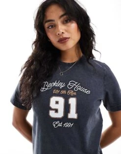 Cotton:On Cotton On Classic Tee In Navy With 91 Graphic For Women Ink Navy