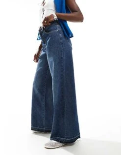 Cotton:On Cotton On Relaxed Wide Leg Jeans In Deepwater Blue Denim For Women Deepwater Blue/hem