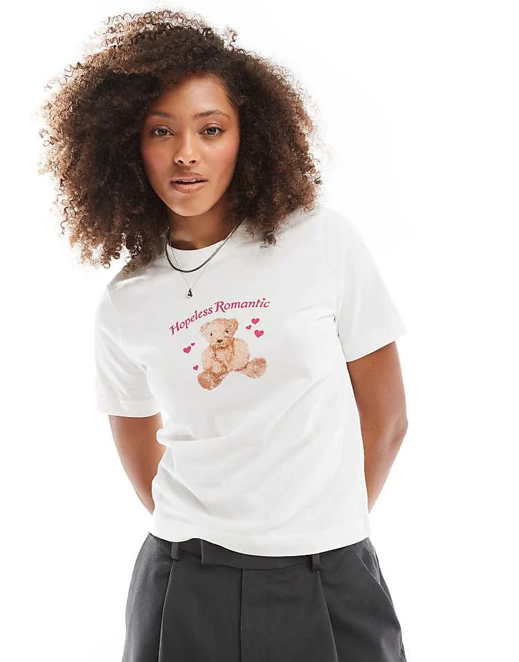 Cotton:On Cotton On Classic Tee In White With Teddy Bear Graphic For Women Vintage White - Image 5
