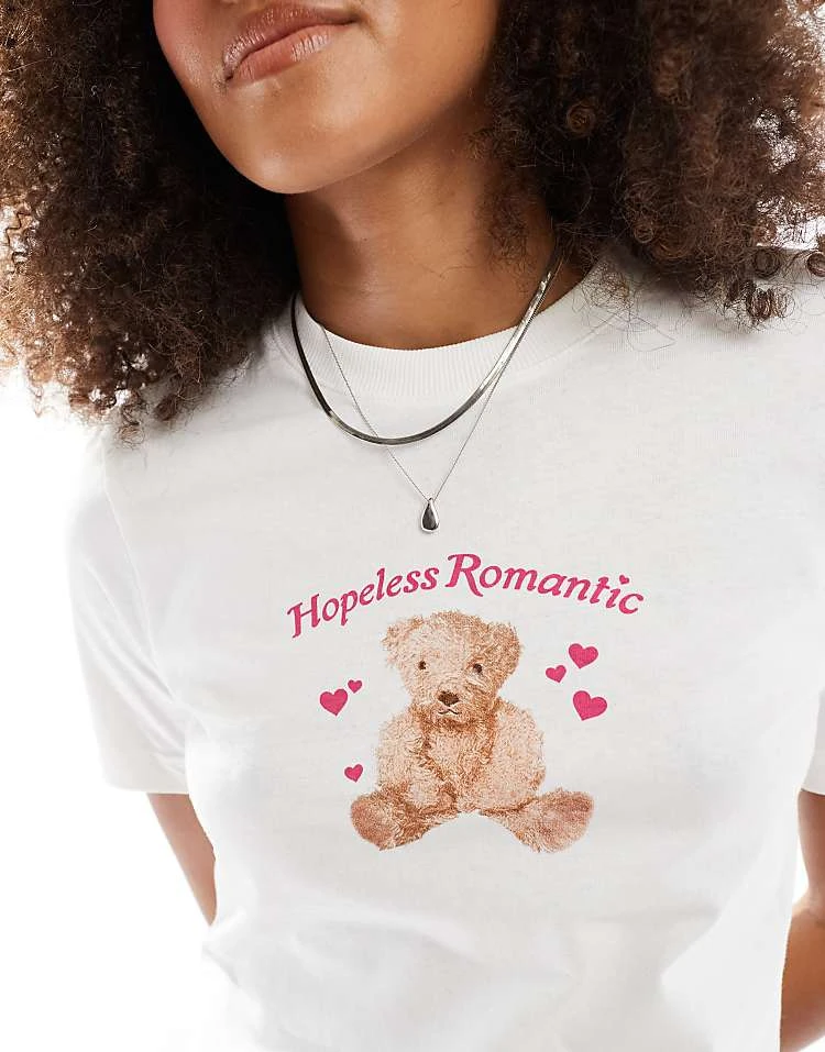 Cotton:On Cotton On Classic Tee In White With Teddy Bear Graphic For Women Vintage White - Image 3