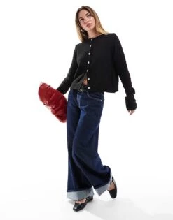 Cotton:On Cotton On Crew Neck Cardigan In Black For Women