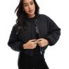 Cotton:On Cotton On Quilted Rib Bomber Jacket In Black For Women