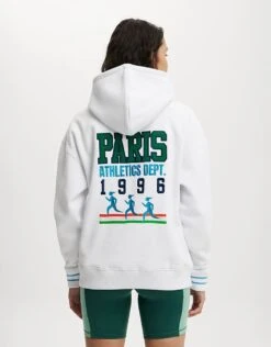 Cotton:On Plush Premium Graphic Hoodie In White/paris For Women