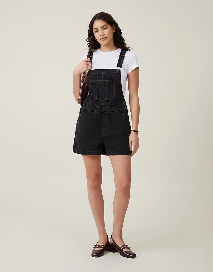 Cotton:On Short Denim Overall In Grey For Women - Image 5