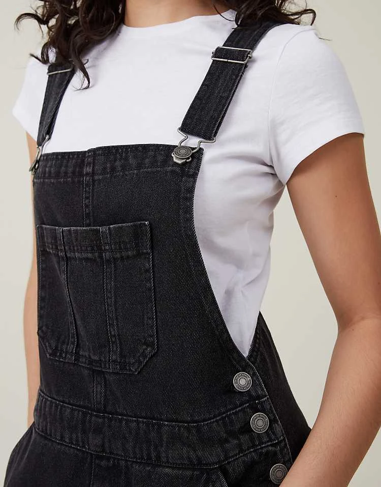 Cotton:On Short Denim Overall In Grey For Women - Image 4