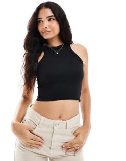 Cotton:On Seamless Ringer Tank In Black For Women