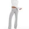 Cotton:On Cotton On Sleep Recovery Lounge Roll Waist Pants Grey For Women Grey Marle Rib