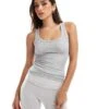 Cotton:On Cotton On Sleep Recovery Grey Rib Racer Vest Pyjama Top For Women Grey Marle Rib