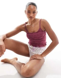 Cotton:On Cotton On Pyjama Textured Super Soft Cami Top In Boysenberry For Women