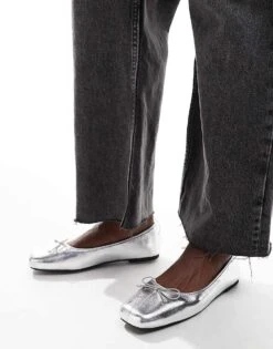 Cotton:On Cotton On Ziggy Ballet Pump In Silver For Women