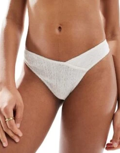 Cotton:On Cotton On Cotton Pointelle Thong Brief In Butterscotch For Women Multi