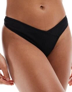 Cotton:On Cotton On Cotton Pointelle Thong Brief In Black For Women Black Pointelle