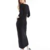 Cotton:On Bella 3/4 Sleeve Maxi Dress In Black For Women