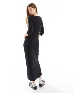 Cotton:On Bella 3/4 Sleeve Maxi Dress In Black For Women