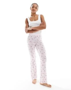 Cotton:On Cotton On Super Soft Asia Fit Relaxed Flare Pyjama Pant In Missy Bows Berry For Women