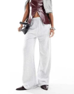 Cotton:On Classic Fleece Wide Leg Joggers In Grey For Women