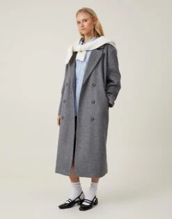 Cotton:On Harrison Coat In Charcoal For Women