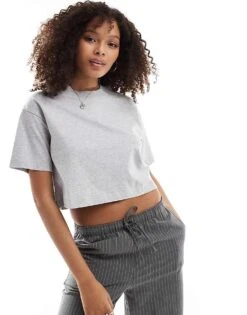 Cotton:On Cropped Boxy Tee In Grey For Women
