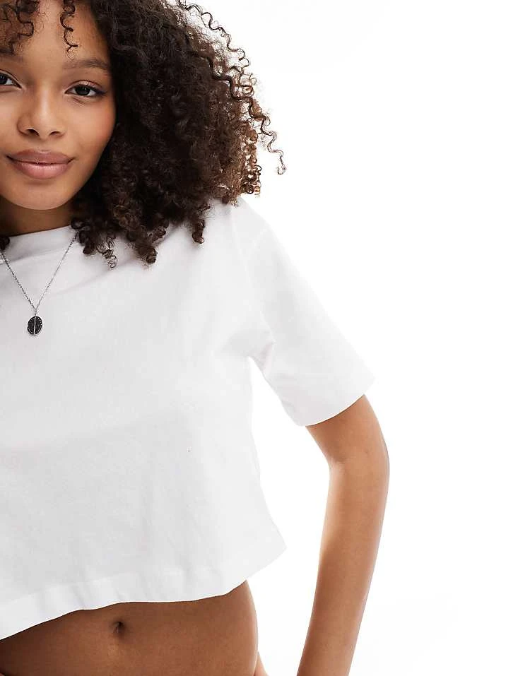Cotton:On Cropped Boxy Tee In White For Women - Image 4