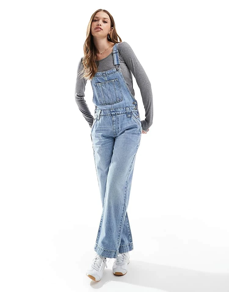 Cotton:On Cotton On Denim Dungarees In Breezy Blue For Women Breeze Blue - Image 5