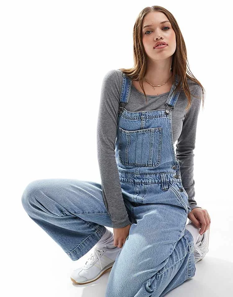 Cotton:On Cotton On Denim Dungarees In Breezy Blue For Women Breeze Blue - Image 2