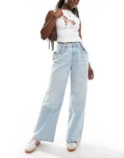 Cotton:On Adjustable Wide Jean In Blue For Women