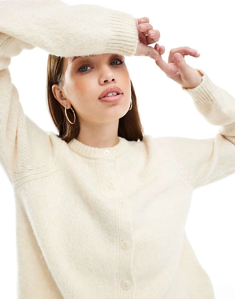 Cotton:On Lux Crew Button Cardigan In Yellow For Women - Image 2