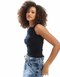 Cotton:On Cotton On Marlow Twist Shoulder Short Sleeve Top Black For Women