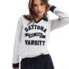 Cotton:On Cotton On Daytona Varsity Graphic Polo Shirt In Grey Marle For Women Varsity/grey Marle