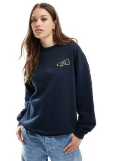 Cotton:On Cotton On Classic Graphic Crew Sweatshirt In Navy For Women Lma / Ink Navy