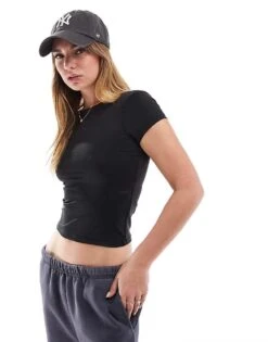 Cotton:On Cotton On Backless Boat Neck T-shirt In Black For Women