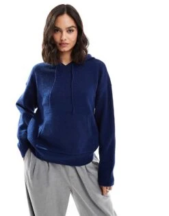 Cotton:On Cotton On Knitted Premium Hoodie In Blue For Women Heritage Blue